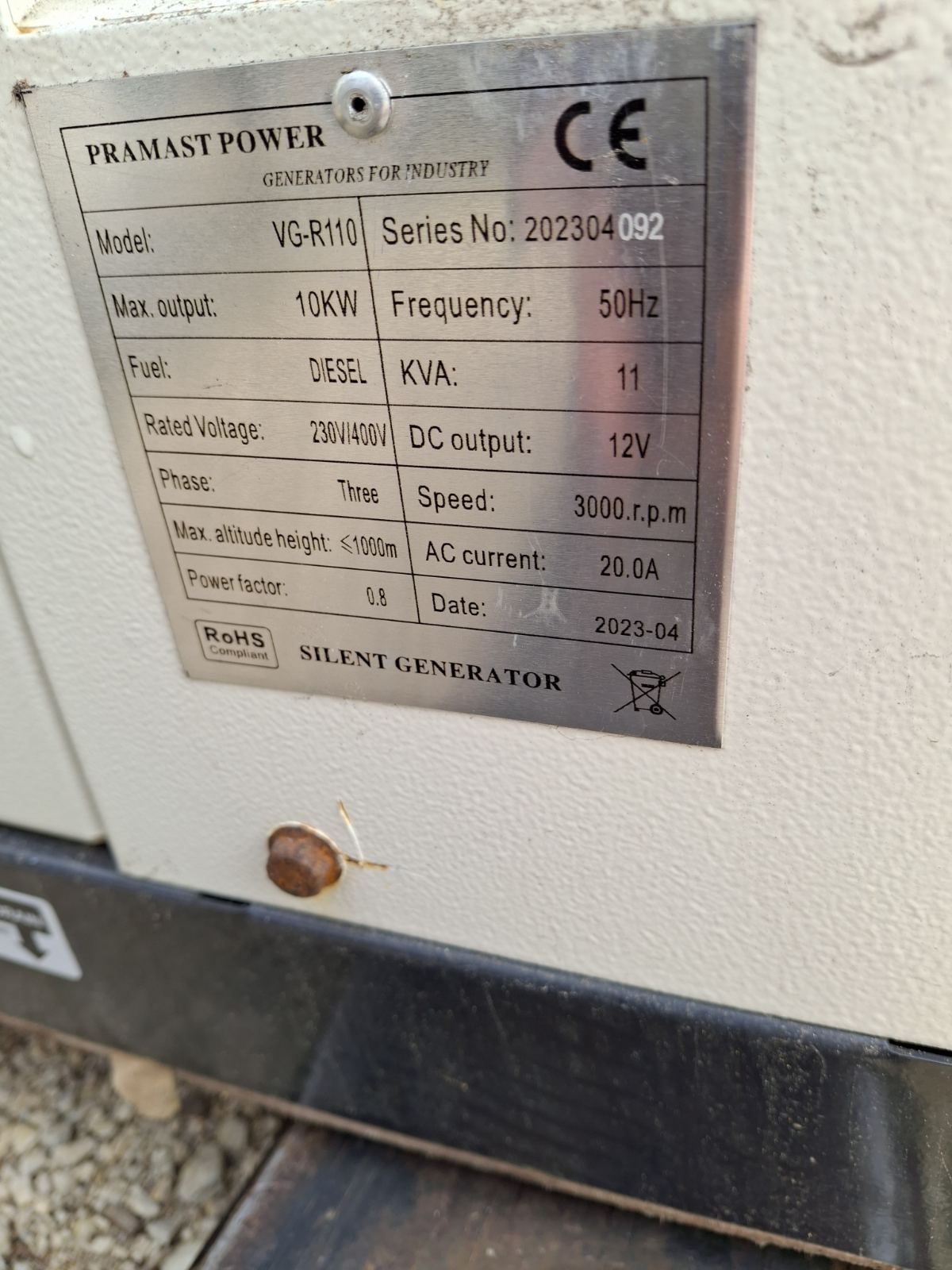 Új Pramast VG-R110 diesel generátor - Kép 3